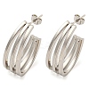 Tarnish Resistant Letter C 202 Stainless Steel Multi Layered Stud Earrings EJEW-H003-14P-1