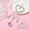 Natural Aquamarine Chip Beads with Brass Findings Pendant Decorations HJEW-JM01814-04-2