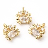Rack Plating Brass Micro Pave Cubic Zirconia Pendants X-KK-R143-05G-1