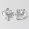Tarnish Resistant Heart 316 Surgical Stainless Steel Filigree Charms STAS-M258-10-2