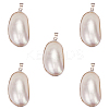 5Pcs Natural White Shell Mother of Pearl Shell Big Pendants SSHEL-SZ0001-04-1