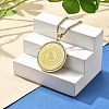 201 Stainless Steel Rhinestone Pendant Necklaces for Women NJEW-U021-05G-1