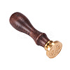 DIY Letter Scrapbook Brass Wax Seal Stamps and Wood Handle Sets AJEW-PH0010-J-5