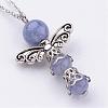 Natural Gemstone Pendant Necklaces NJEW-JN01645-3