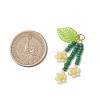 Glass Seed Beaded Flower Pendants PALLOY-MZ01194-03-2