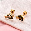 Ion Plating(IP) 304 Stainless Steel Heart Stud Earring EJEW-A118-18G-01-2