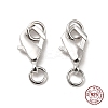 Anti-Tarnish Rhodium Plated 925 Sterling Silver Lobster Claw Clasps STER-D006-21P-1