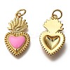 Golden Tone Brass Enamel Pendants KK-K750-01G-C-3