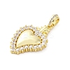 Brass Micro Pave Clear Cubic Zirconia Pendants KK-S510-31G-05-2
