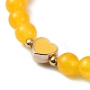 Natural Malaysia Jade Round Beaded Stretch Bracelets BJEW-JB09881-02-3
