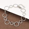 304 Stainless Steel Link Chain Bracelets for Women BJEW-P373-03A-P-3