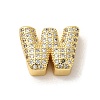 Brass Micro Pave Clear Cubic Zirconia Charms ZIRC-C009-01G-W-1