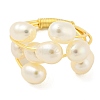 Natural Pearl Beaded Finger Ring RJEW-H220-20G-2