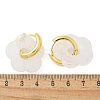 Brass Resin Flower Hoop Earrings for Women LS-EJEW-U038-01G-07-5