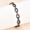 316 Surgical Stainless Steel Oval Link Chain Cuff Bangles BJEW-C125-03AS-1