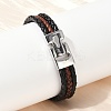 Braided Microfiber Leather Cord Bracelets for Women Men BJEW-D304-17P-02-4