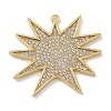 Rack Plating Brass Micro Pave Clear Cubic Zirconia Pendants KK-G515-32G-1