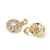 Brass Micro Pave Cubic Zirconia Charms KK-C140-03G-2