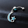 Rhinestone Moon & Star Dangle Belly Ring LS-MOST-PW0001-072B-1