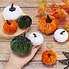 9Pcs 6 Styles Flannel Simulation Plastic Foam Artificial Pumpkin Thanksgiving Party Decorations AJEW-CA0001-92-3