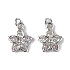 Rack Plating Brass Micro Pave Cubic Zirconia Charms KK-F848-13P-2