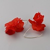 Acrylic Flower Dangle Earrings EJEW-WH0009-30G-2