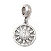 304 Stainless Steel Crystal Rhinestone European Dangle Charms STAS-D153-06A-P-1