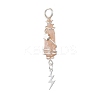 3Pcs 3 Styles Electroplated Natural Quartz Crystal Nuggets Copper Wire Wrapped Pendants PALLOY-JF03128-09-3