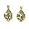 Brass Enamel Pendants KK-B129-25G-01-1