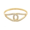 Rack Plating Brass Micro Pave Clear Cubic Zirconia Bangles for Women BJEW-G730-02G-2