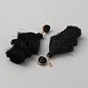 Polyester Tassel Dangle Stud Earrings EJEW-WH0004-74-2