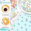 70Pcs 7 Colors Luminous & Printed Opaque Acrylic Beads LACR-FS0001-01-4