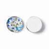 Half Round/Dome Floral Printed Glass Cabochons GGLA-A002-10mm-UU-2