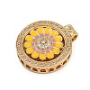 Brass Micro Pave Cubic Zirconia Rotating Pendants KK-P332-02A-G-2