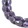 Opaque Solid Color Electroplate Glass Beads Strands LS-EGLA-N013-P6mm-B09-3