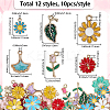 120Pcs 12 Styles Alloy Enamel Pendants ENAM-SC0007-16-2