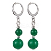 Round Natural Malaysia Jade Dangle Earrings EJEW-JE05536-01-1