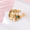 304 Stainless Steel Adjustable Cuff Rings for Women RJEW-B126-05G-01-3