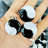 Natural Obsidian & Howlite Pendants FIND-Q109-02-1