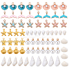 66Pcs 9 Styles Natural Shell & Zinc Alloy Enamel Pendants Kits FIND-GA0007-91-1