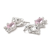 Brass & Glass & Cubic Zirconia Pendants KK-G468-64P-2