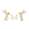 Rack Plating Brass Micro Pave Clear Cubic Zirconia Stud Earrings for Women EJEW-M260-22G-1
