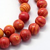 Synthetic Malachite Beads Strands G-I199-32-10mm-4