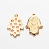 Light Gold Plated Alloy Enamel Hamsa Hand/Hand of Fatima/Hand of Miriam Pendants for Buddha Jewelry LS-ENAM-J542-03KCG-1