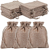 Polyester Imitation Burlap Packing Pouches Drawstring Bags ABAG-BBC0001-02A-01-1