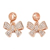 Brass Micro Pave Cubic Zirconia European Dangle Charms ZIRC-E163-15RG-1