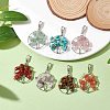 Tree of Life Wire Wrapped Natural Mixed Gemstone Pendant Decorations HJEW-JM01876-2