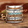 Alloy with Synthetic Turquoise Finger Rings FS-WG0500F-02-1