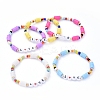 Handmade Polymer Clay Heishi Beads Stretch Bracelets BJEW-JB05159-M-1