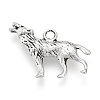 Tibetan Style Alloy Howling Wolf Pendants TIBEP-Q076-039AS-RS-2